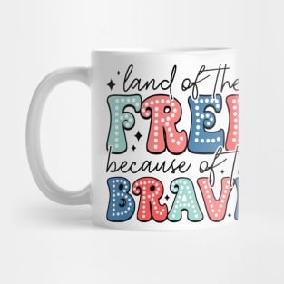 America Land Of The Free Because Of The Brave Retro Mug